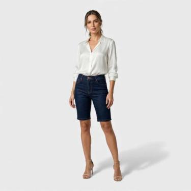 Imagem de Bermuda Feminina Radiance Jeans Escura, Azul escuro, 38
