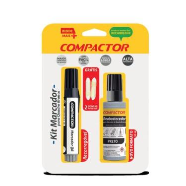 Imagem de MARCADOR COMPACTOR QB+REABASTECEDOR 30ml-BL/1 CX/4-PRETO+2 P