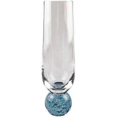 Imagem de Taça De Champagne Vidro Orbe 4,8x20cm em Vidro Tuut, Azul Marinho