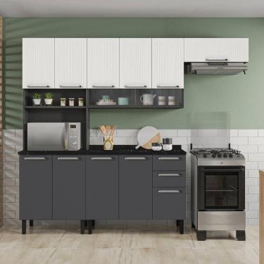 Imagem de Armário De Cozinha Completa Itatiaia Midi Pop Art I3 - Grafite-branco - 4 Peças
