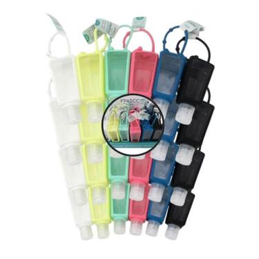 Imagem de Kit 24 Frascos Portáteis 30ml Álcool Gel com Alça - Arts