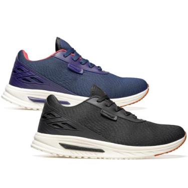 Imagem de Kit 2 Tênis Masculino Para Academia Leve Macio De Caminhada Corrida Es