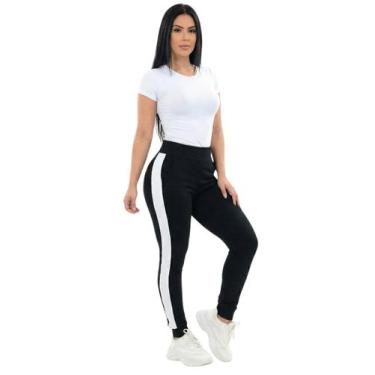 Imagem de Calça Jogger Feminina No Crepe de Malha - Momento vestido, M, Preta li