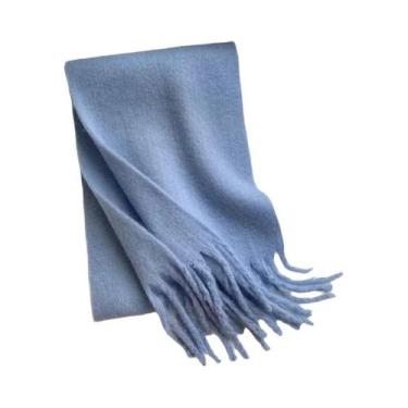 Imagem de Cachecol De Luxo Feminino Em Cashmere, Xale Grosso E Quente Com Franja