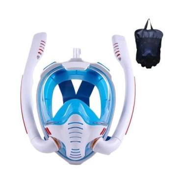 Imagem de Máscara De Snorkel Para Adultos Com Tubo Duplo De Silicone, Óculos De 