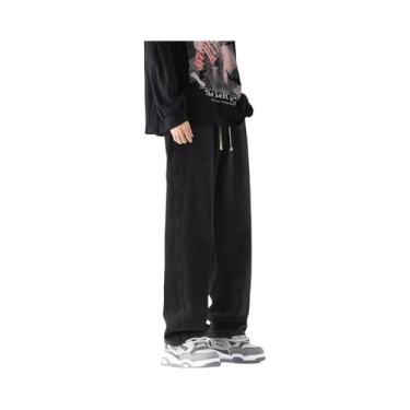 Imagem de Calças Jeans Slim Fit Soltas para Adolescente - Casual, Moda, M-5XL, B
