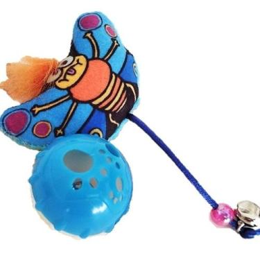 Imagem de Brinquedo para Gatos Kit Borboleta divertida bolinha sonoro - Bom Amig