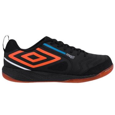 Imagem de Tênis Umbro Futsal Pro 5 Bump Masculino, Preto, Laranja, 42