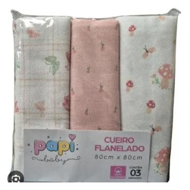 Imagem de Cueiro Flanelado 100 cm  80 cm - Papi, Rosa