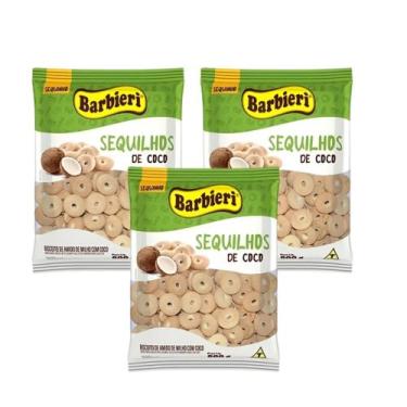 Imagem de Kit Com 03 Unidade Biscoito Sequilhos Barbieri Coco 500g