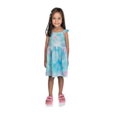 Imagem de Vestido Bebê Meia Malha Estampada Bailarina Marlan, Azul, 03