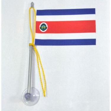 Imagem de Mini Bandeira Costa Rica C/ Ventosa Poliéster (5,5cm X 8,5cm) - SP Ban