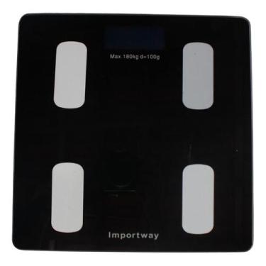 Imagem de Balança Digital Bioimpedância Com Aplicativo Bluetooth 180kg Cor Preto