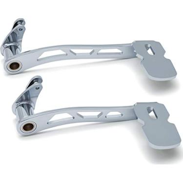 Imagem de Kuryakyn Controle de pé de motocicleta 9648: Pedal de freio estendido para motocicletas Harley-Davidson Touring 2014-19 com carenagem baixa, cromado