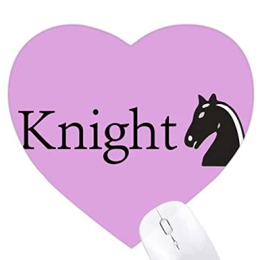 Imagem de Knight Black Word Chess Game Heart Mousepad Tapete de borracha para escritório