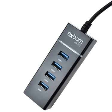Imagem de Hub Usb 04 Portas Usb 3.0 5Gbps Uh-30A Exbom - Preto