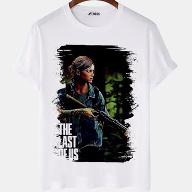 Imagem de Camiseta masculina Gamer The Last Of Us Geek Jogo Camisa Blusa Branca Estampada