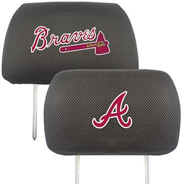 Imagem de FANMATS Capas para encosto de cabeça MLB Atlanta Braves, cores de equipe, tamanho único
