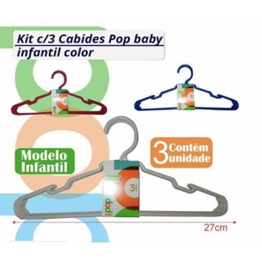 Kit 10 Cabide Plástico Roupa Infantil Criança Bebê Baby Branco