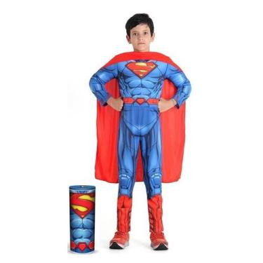 Fantasia Superman Black Adulto Cosplay Traje Luxo Super homem liga Da