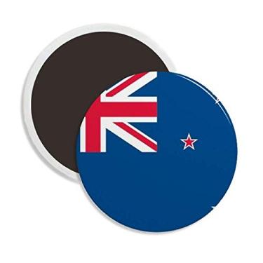 Imagem de Bandeira nacional da Nova Zelândia Oceânia país redondo cerâmica ímã de geladeira lembrança decoração