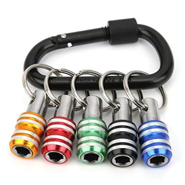 Imagem de 5 chaves de fenda pequenas e portáteis com suporte de broca fácil de 1/4" haste hexagonal chave de fenda