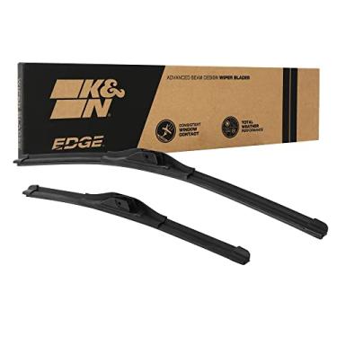Imagem de K&N Lâminas de limpador EDGE: desempenho para todos os climas, contato superior do para-brisa, tecnologia de limpeza sem riscos: 66 cm + 56 cm (pacote com 2)