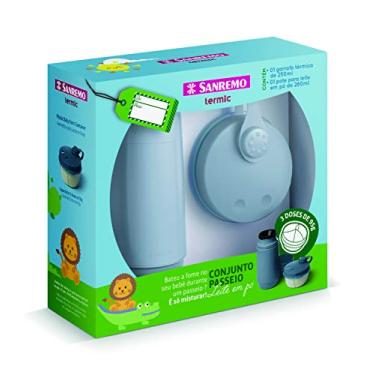 Imagem de Sanremo - Conjunto de Garrafa Térmica de 250 ml e Pote Plástico com Divisória para Leite em Pó de 280ml, Linha Termic