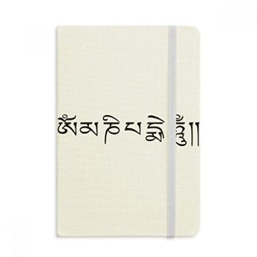 Imagem de Caderno personalizado com estampa de personagem sânscrito preto oficial tecido capa dura diário clássico