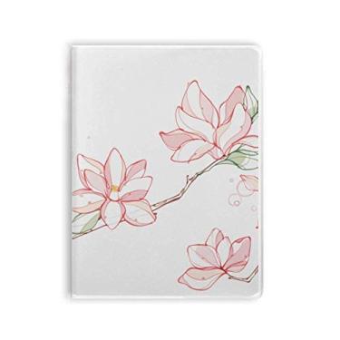 Imagem de Caderno de folhas de árvore de pêssego em aquarela com capa de goma