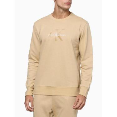 Imagem de Moletom Calvin Klein Masculino Logo Reissue Gel Caqui Claro - CM3OC01CC161-0712-Masculino