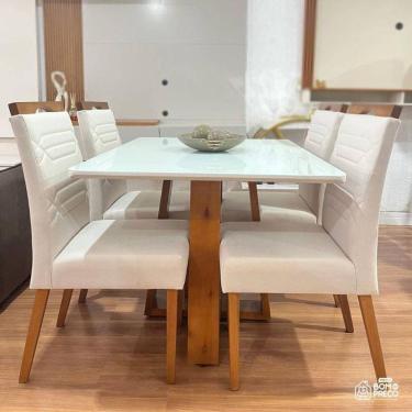Imagem de Sala de Jantar Moderna com 4 Cadeiras 1,20x0,90m - Hera Ciber - Requinte Salas