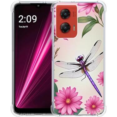 Imagem de Beaucov Capa para Moto G Stylus 5G 2024, roxo libélula flores proteção contra quedas capa à prova de choque capa protetora de corpo inteiro resistente a arranhões para Motorola Moto G Stylus 5G 2024/G