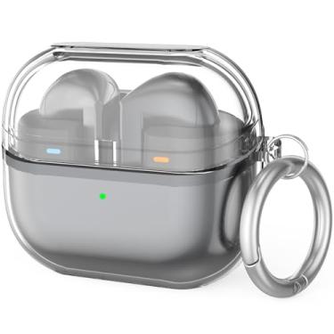 Imagem de CUBETOOU Capa transparente para Samsung Galaxy Buds 3 e Galaxy Buds 3 Pro Capa protetora de TPU macio com mosquetão (transparente)