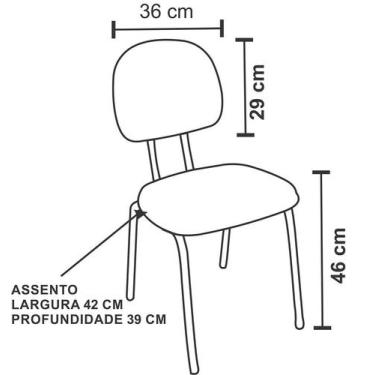 Imagem de Cadeira Fixa Secretaria Bolt - Maiart, Tecido J.Serrano, Azul