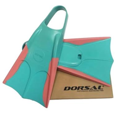 Imagem de DORSAL Bodyboard Bodysurf Floating Swimfins (Flippers) Rosa/Verde XX-Pequeno - Masculino Tamanho 3-4