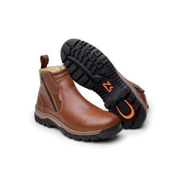 Imagem de Bota Masculina Couro Cano Médio Resistente Macio Conforto - Zebu, 40, 