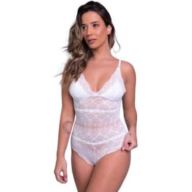 Imagem de Body Decote Lingerie Transparente Casual Blogueira - Bella Fiore Modas