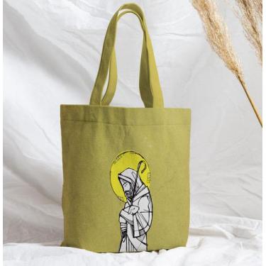 Imagem de Bolsa Sacola Artesanal de Tecido Jesus o Bom Pastor - Fabrika da Festa