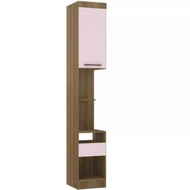 Imagem de Mesa de Cabeceira Alta 38cm 1 Porta e 1 Gaveta Paris Luciane Móveis, A