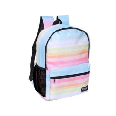 Imagem de Mochila Escolar Feminina Costas Bolso Frontal Lateral Colorida Moderna