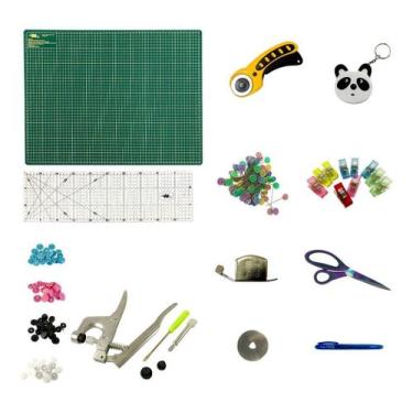 Imagem de Kit Base De Corte 60x45 Cortador Régua Alicate Botão Ritas  - Artmak