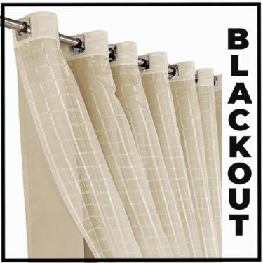 Imagem de cortina blackout Fiori em tecido blackout 5,50 x 2,50 bege - Bravin Co