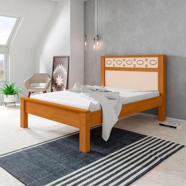 Imagem de Cama Casal Reforçada em Mdf Las Vegas - Nature/off White