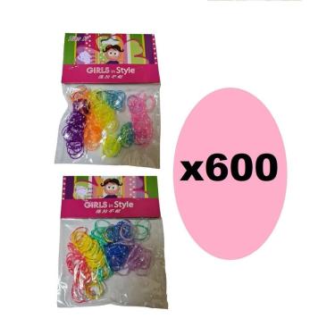 Imagem de 600 Xuxinhas Elásticos De Silicone Colorida Com Bolinha