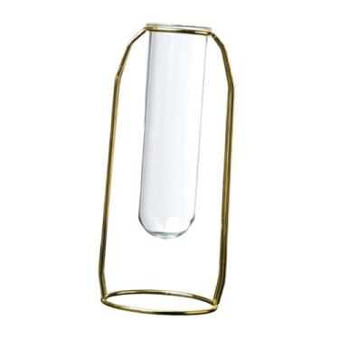Imagem de WeiLaiKeQi Vaso de flores de tubo de ensaio, decoração para casa, vaso de flores, suporte decorativo de metal para plantas, para mesa de sala de estar, jardim, Vaso de Vidro, Alto