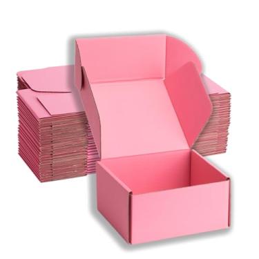 Imagem de DUZCLI Caixas De Remessa Pequenas 6X6X3", Papelão Ondulado Rosa (Pacote Com 20) Para Correspondência, Embalagem, Negócios E Embalagens Presentes - Recicláveis Resistentes