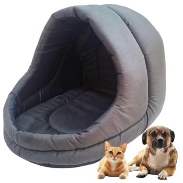 Imagem de Cama Pet Cabana Toca Caminha Oca Iglu Cachorro Gato Tam M e G (Cinza, Médio)