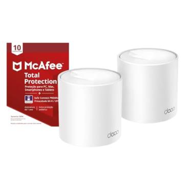 Imagem de Roteador Mesh TP Deco X10 AX1500 Wi-Fi 6 – Kit 2 Unidades Brancas | Dual Band Giga LAN + Segurança McAfee Total Protection 10 Dispositivos