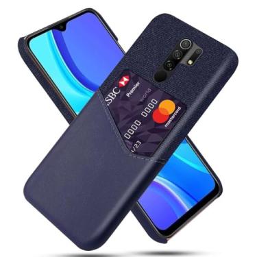 Imagem de Capa para Xiaomi Redmi 9,Tela e tampa de couro PU,Antideslizante,360°cobertura completa à prova de choque com 1 slot de cartão atrás,Prevenção de queda-Blue